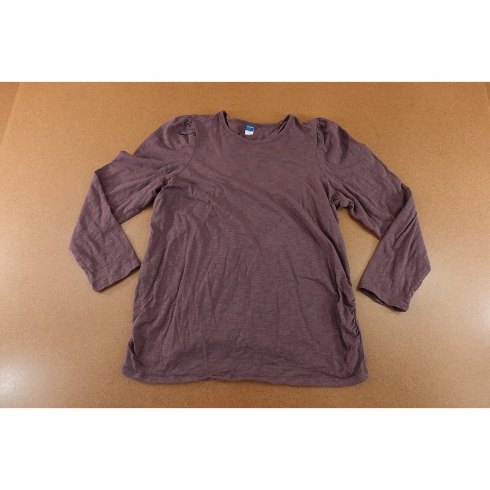 Old Navy Womens Maternity Size Large Plum Long Sleeve Relaxed Fit Tee